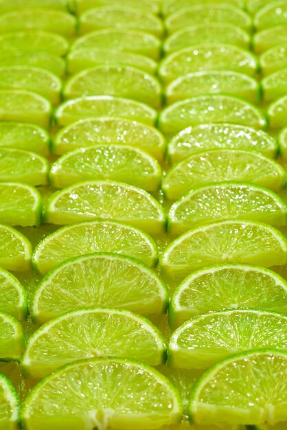 Fresh lime slices as a background