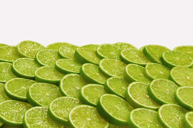 Fresh lime slices as a background