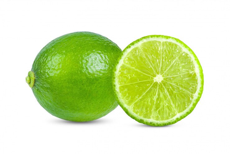 Photo fresh lime on white background
