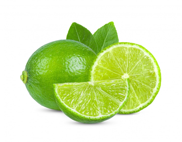 Photo fresh lime on white background