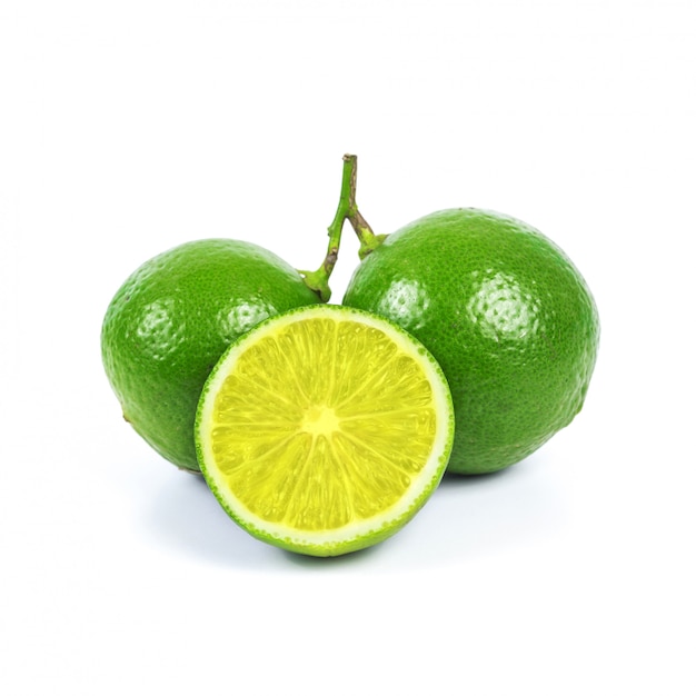 Fresh lime on white background