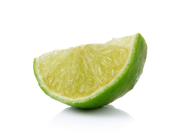 Fresh lime on white background