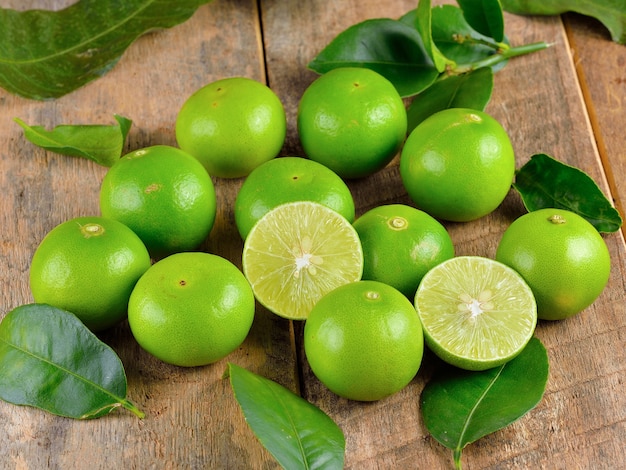 Fresh lime on wood