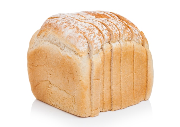 Photo fresh loaf of white bread on white.