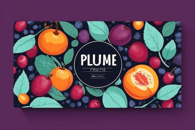 Fresh Local Fruits and Berries Label Template Abstract Vector Packaging Horizontal Design Layout
