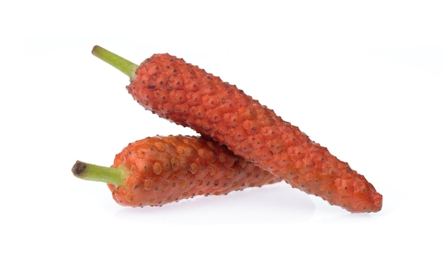 Fresh Long Pepper isolated on white background