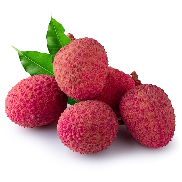 Fresh lychees isolated 