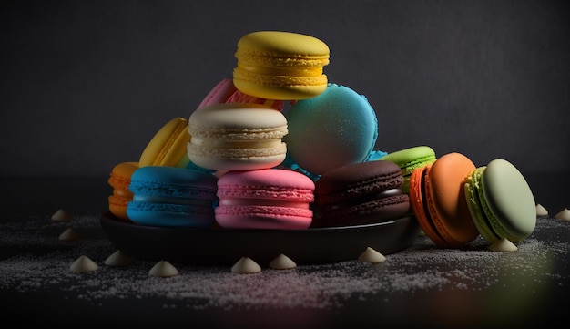 Fresh macarons with natural ingredients