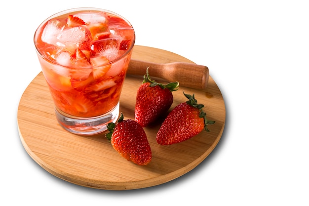 Fresh made Strawberry Caipirinha 