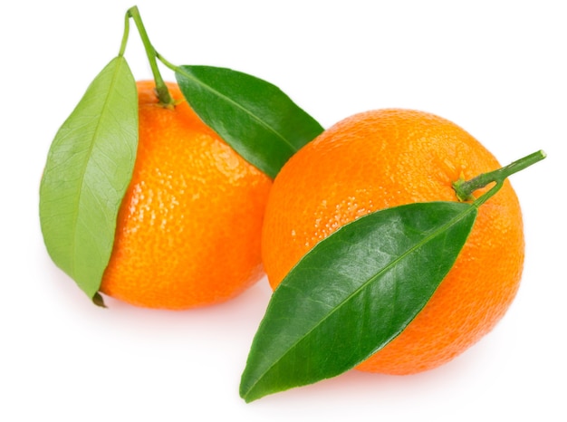 Fresh mandarin isolated on white background closeup