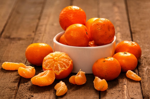 Fresh mandarins in bowl