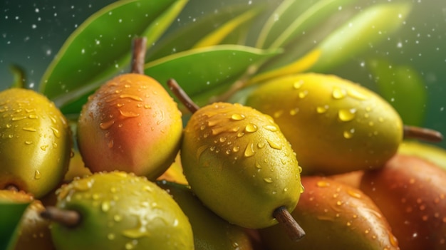 Fresh mango background generative ai