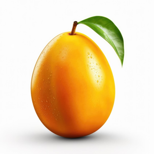 Fresh mango fruit flying in isolated white background studio shot