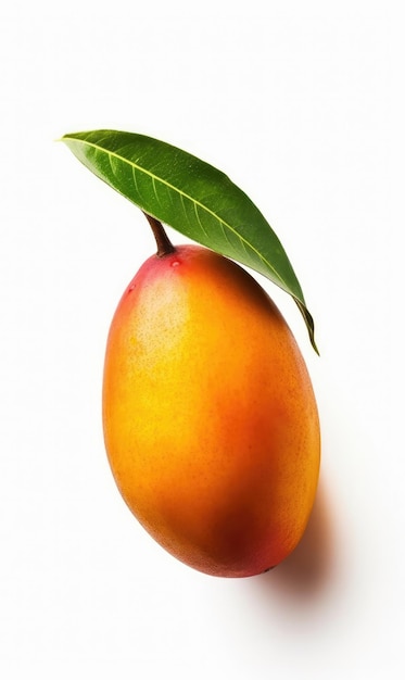 Свежие фрукты манго летят на изолированном белом фоне.