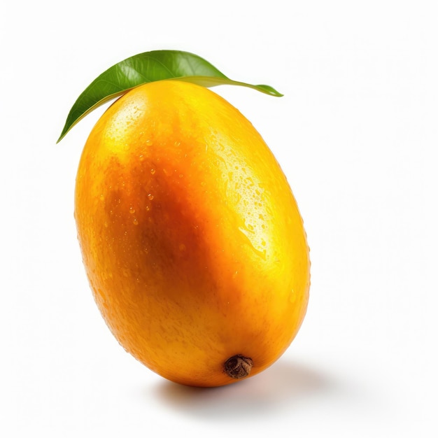 Fresh mango fruit flying in isolated white background studio shot