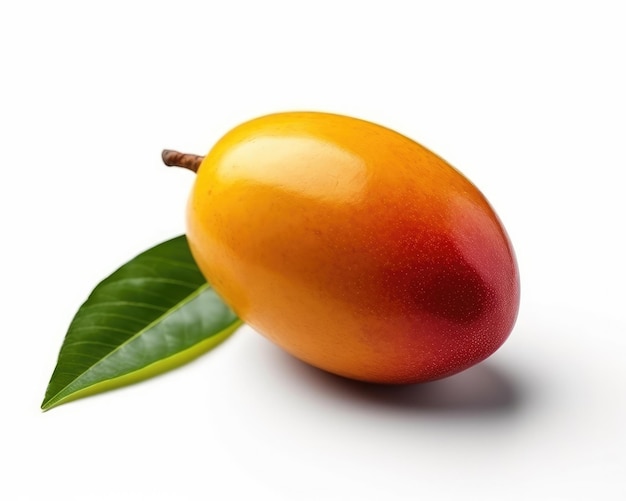 Fresh mango fruit flying in isolated white background studio shot