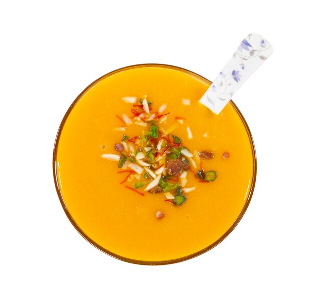 Fresh Mango Fruit Juice on White Background