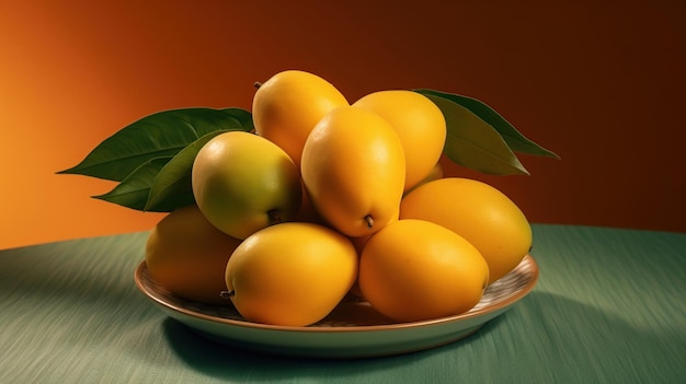 fresh mango fruit on plate