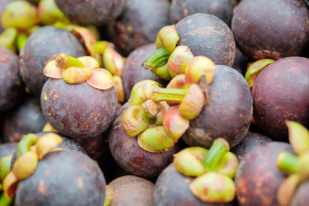 Photo fresh mangosteen in maket