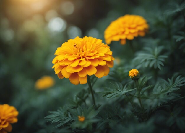 A fresh marigold flowers