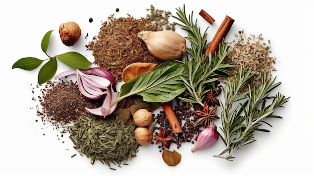 Fresh mediterranean herb and spices