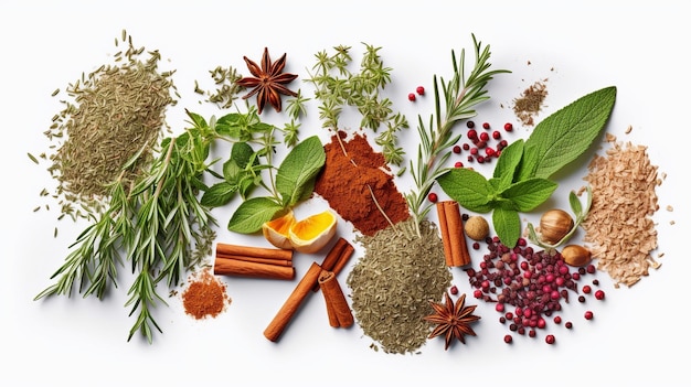 Fresh mediterranean herb and spices