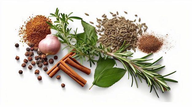 Fresh mediterranean herb and spices