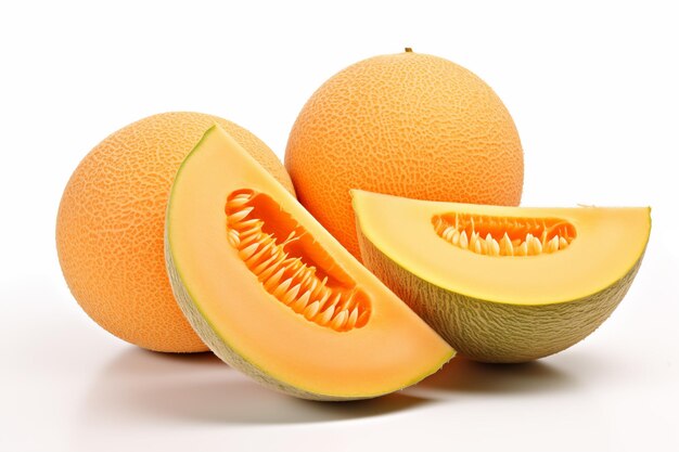 fresh melon on isolated white background