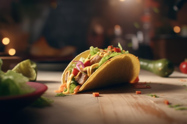 Fresh mexican taco Generate Ai