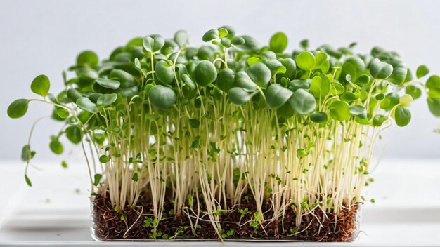 Fresh micro greens closeup vegan and healthy eating concept