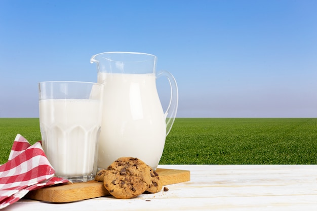 Fresh milk on the table