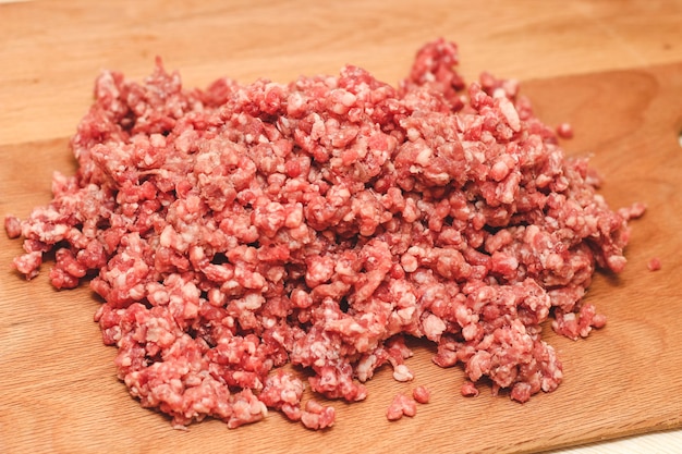 Fresh minced meat for home cooking.