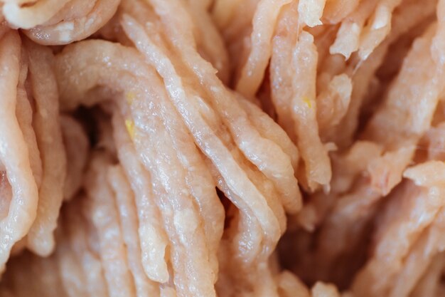 Fresh minced meat ready for cooking close up