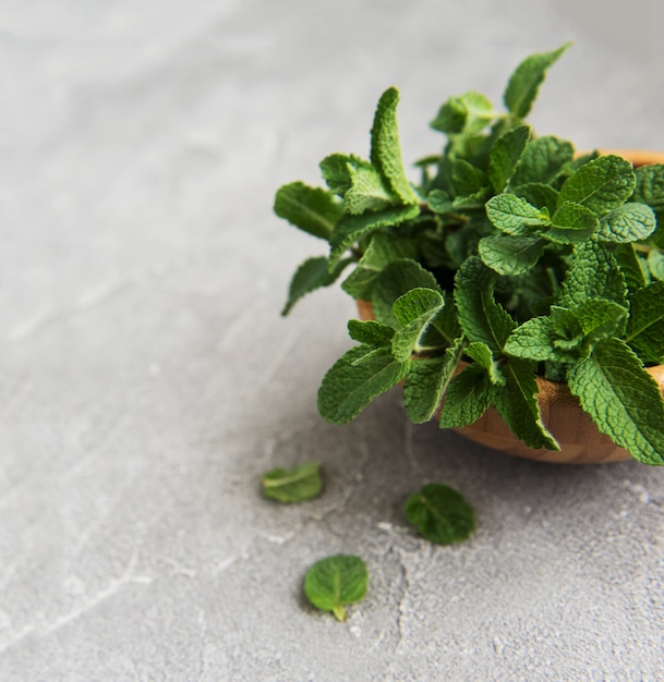 Fresh mint in a bowl