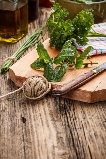 Fresh mint leaves