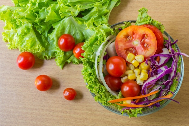 Fresh mixed vegetables salad.