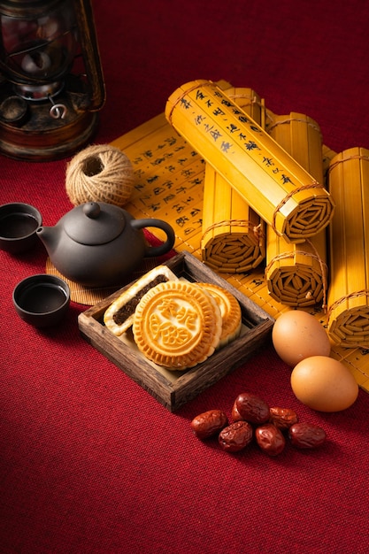 Fresh mooncakes in a festive atmosphere