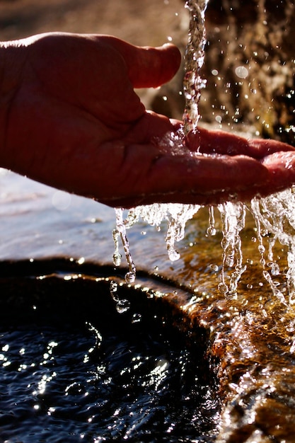 Fresh mountain waters drinking clean spring water