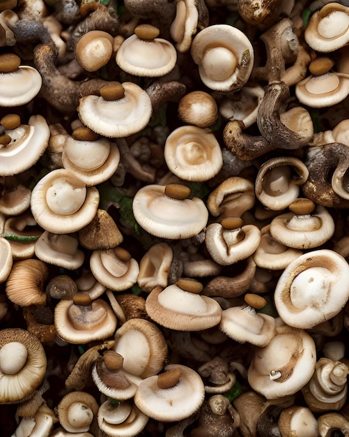 Fresh Mushrooms in Garden