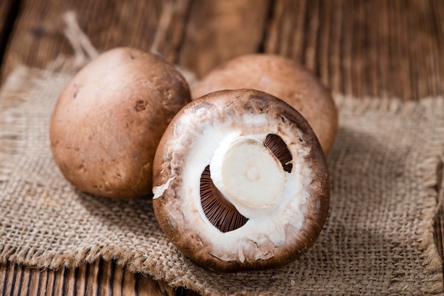 Fresh Mushrooms selective focus