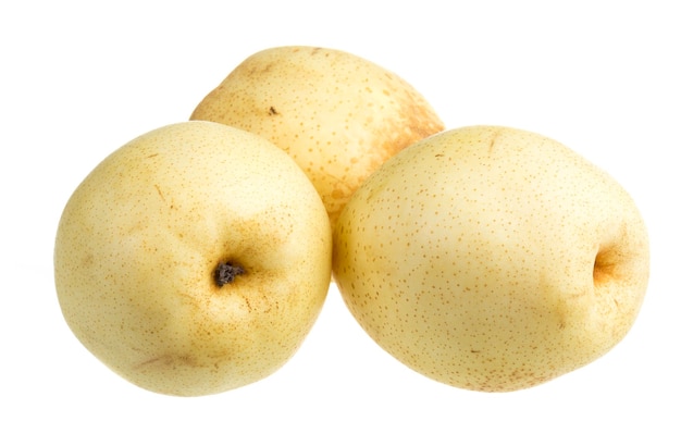 Fresh nashi pear on a white background