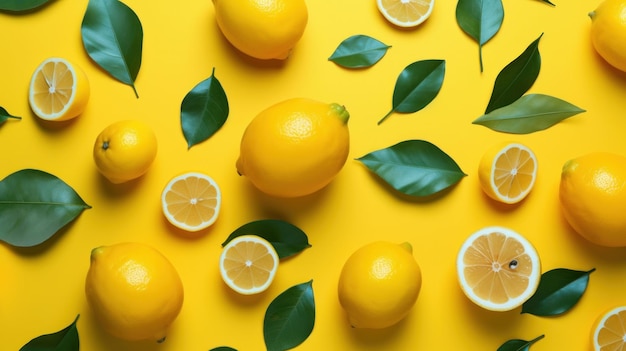 Fresh and natural lemon background AI Generative