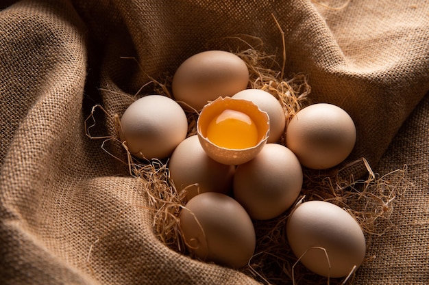 Fresh Natural Rural Egg Yolk Scene