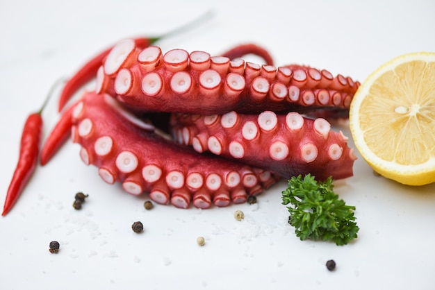 Fresh octopus with herbs and spices