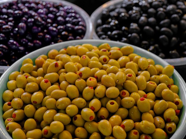 Fresh olives at the market