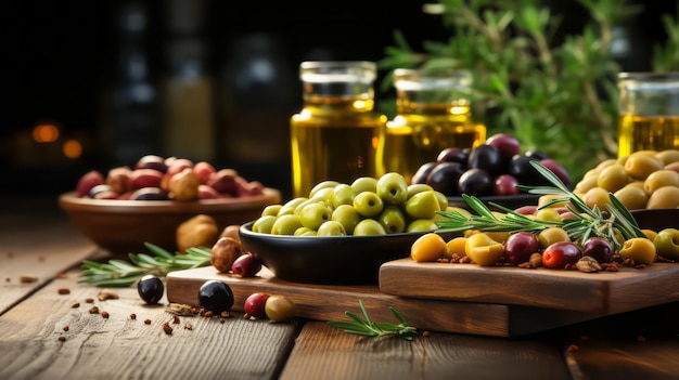 Fresh olives on the table