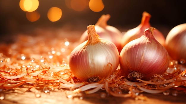 Fresh onion blur background