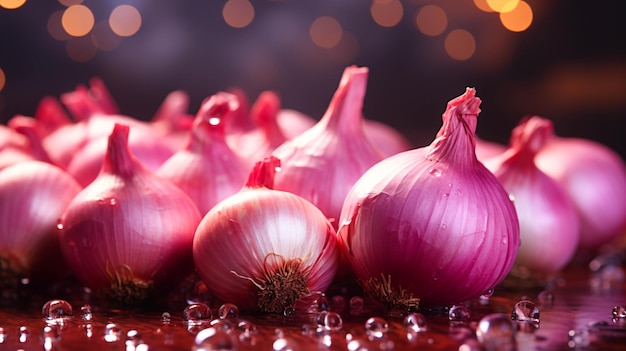 Fresh onion blur background