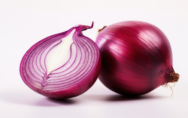 Fresh onion isolated on white background