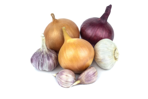 Fresh onion isolated on white